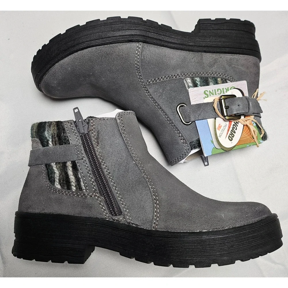 Earth Origins Tate‎ Suede Ankle Boots Water Repellent Aztec Sweater Women's 5